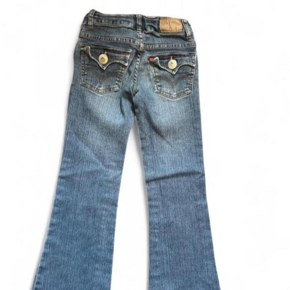 Levi's blue bootcut jeans with button detail, Size: 7